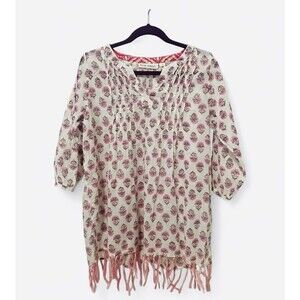 Roller Rabbit Swim Cover Up Tunic Dress Pink Purple Fringe Boho Girls Size 8